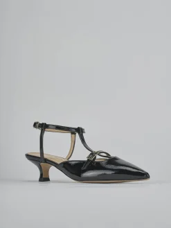 Slingback tacco 4cm vernice nero