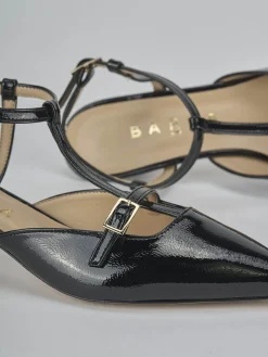 Slingback tacco 4cm vernice nero
