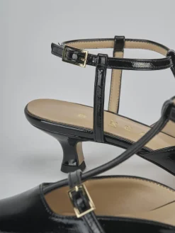 Slingback tacco 4cm vernice nero