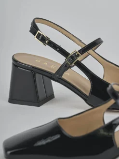 Slingback tacco 5cm vernice nero