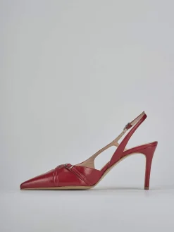 Slingback tacco 7cm vernice rosso