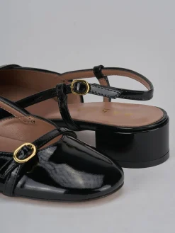 Slingback tacco 3cm vernice nero