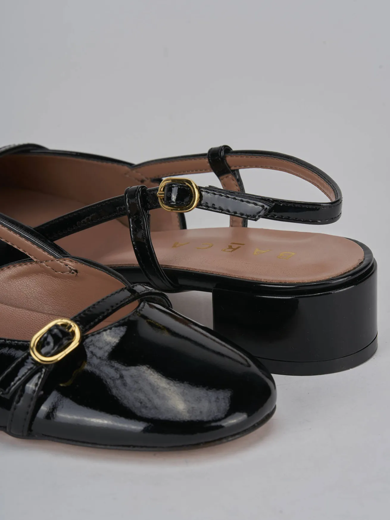 Slingback tacco 3cm vernice nero