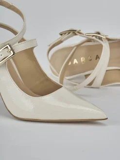 Slingback tacco 9cm vernice bianco