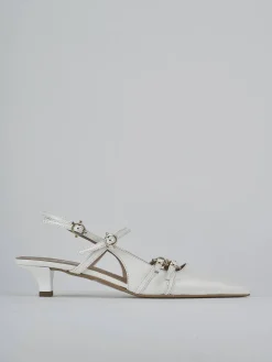 Slingback tacco 3cm vernice bianco