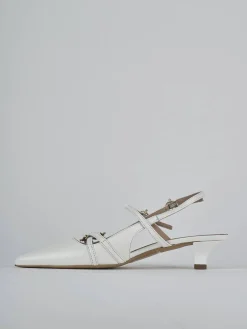 Slingback tacco 3cm vernice bianco
