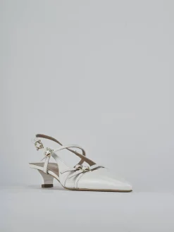 Slingback tacco 3cm vernice bianco