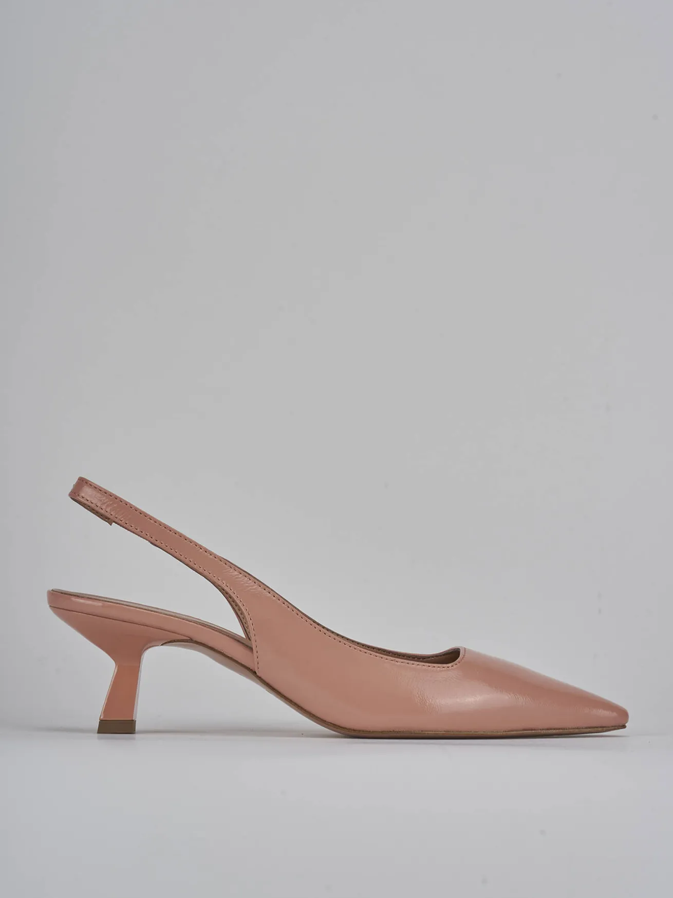 Slingback tacco 6cm vernice rosa