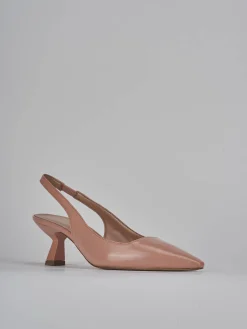Slingback tacco 6cm vernice rosa