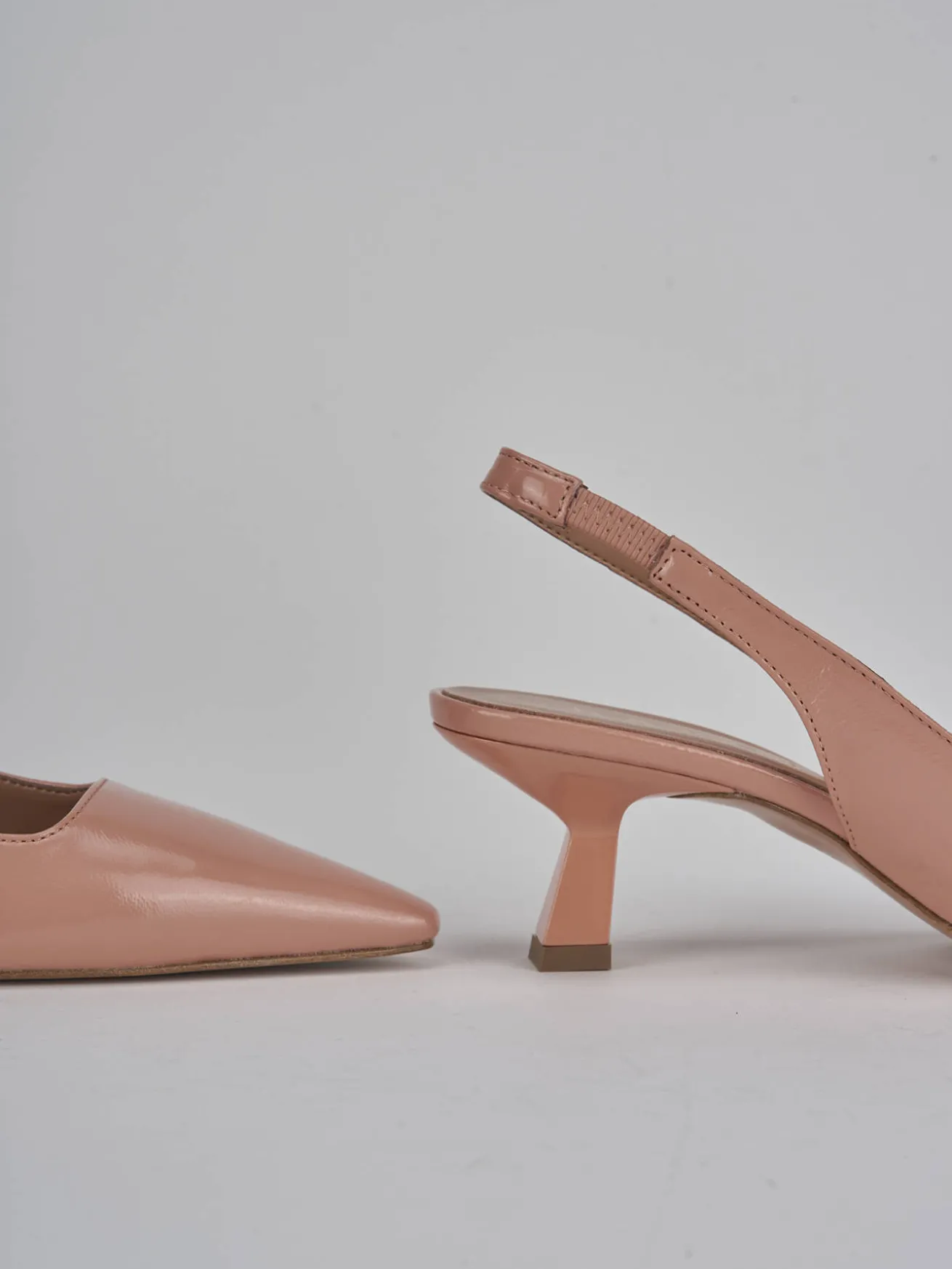 Slingback tacco 6cm vernice rosa