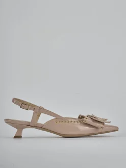 Slingback tacco 4cm vernice beige