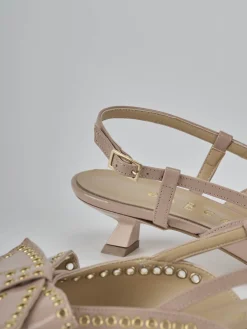 Slingback tacco 4cm vernice beige