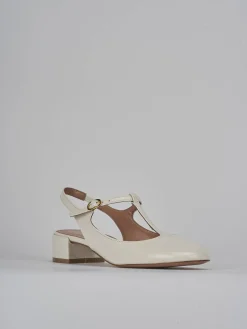 Slingback tacco 3cm vernice bianco