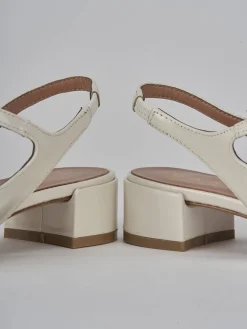 Slingback tacco 3cm vernice bianco