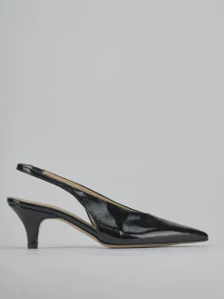 Slingback tacco 4cm vernice nero