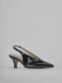 Slingback tacco 4cm vernice nero