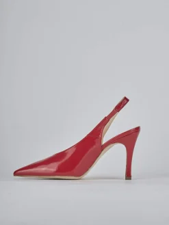 Slingback tacco 9cm vernice rosso