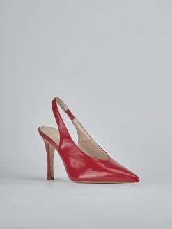 Slingback tacco 9cm vernice rosso