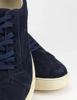 sneakers fondo gomma e soletto interno in vera pelle. tomaia in morbida pelle blu