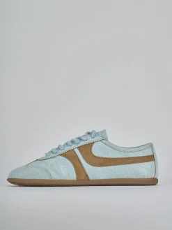 Sneakers pelle azzurro