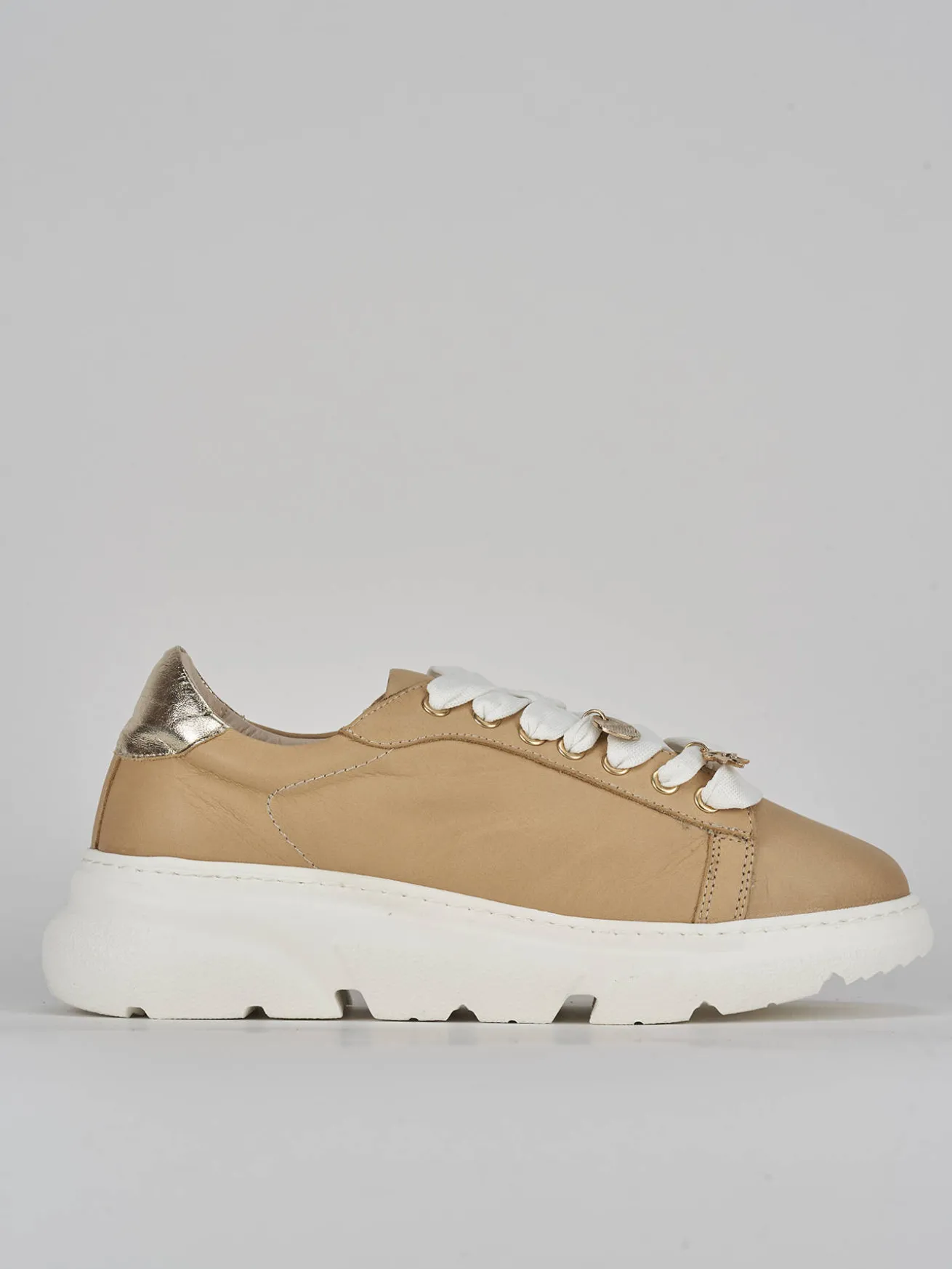 Sneakers pelle beige
