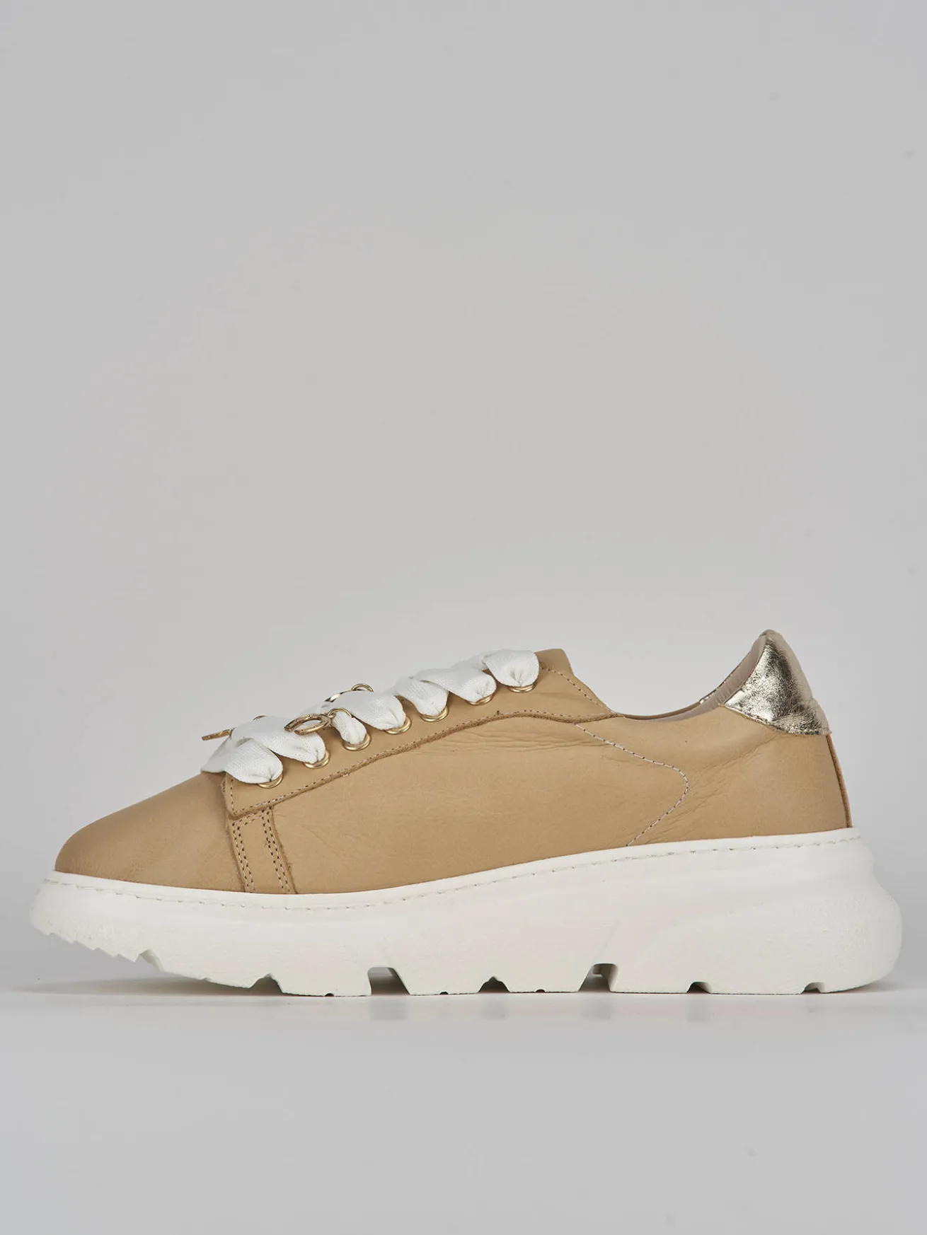 Sneakers pelle beige