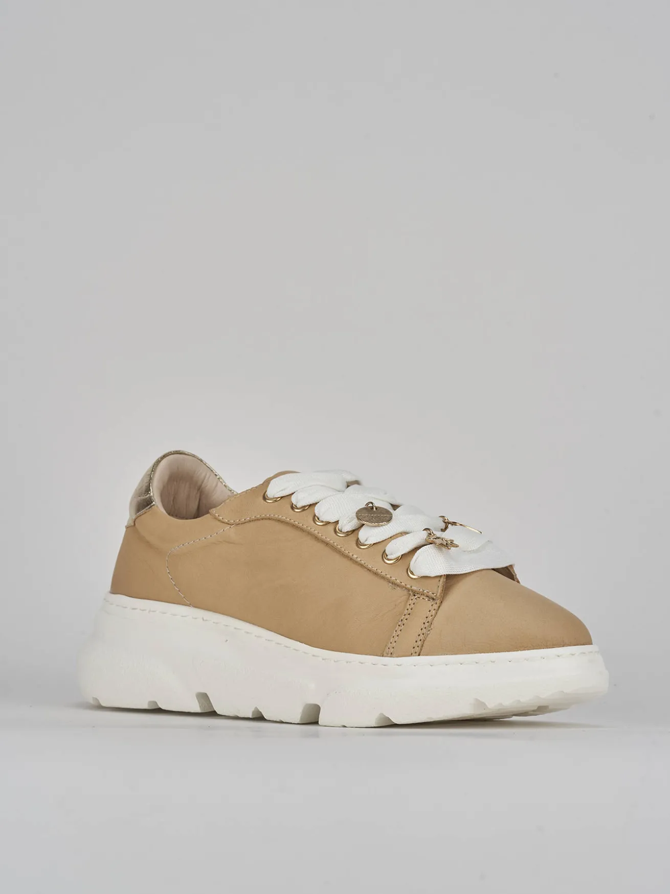 Sneakers pelle beige