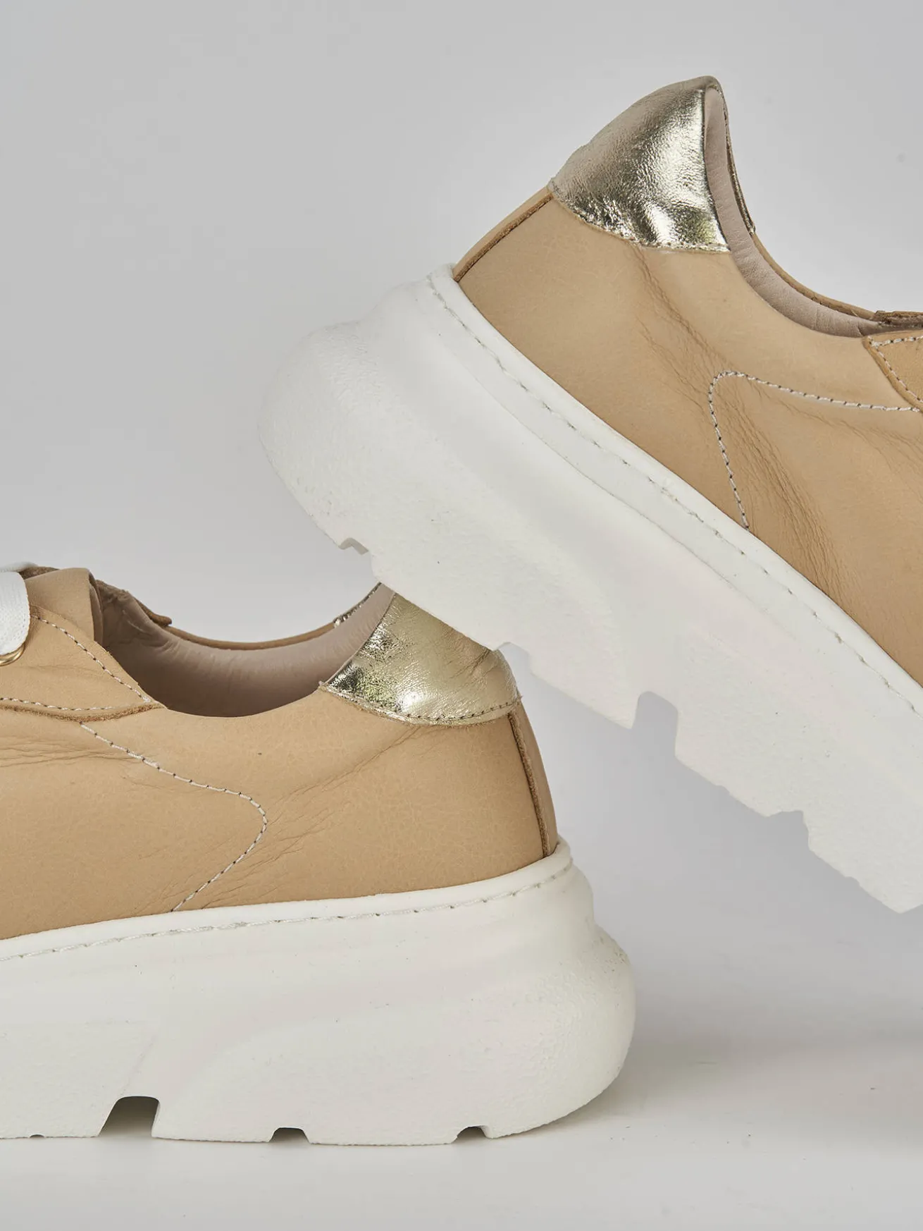 Sneakers pelle beige