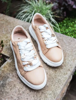 Sneakers pelle beige