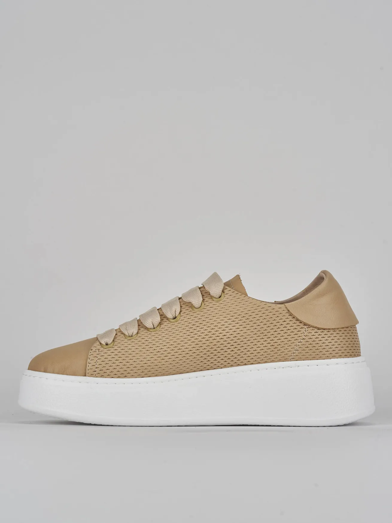 Sneakers pelle beige