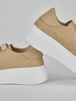 Sneakers pelle beige