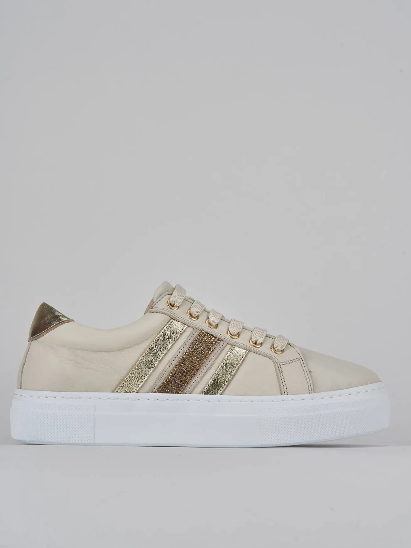 Sneakers pelle beige