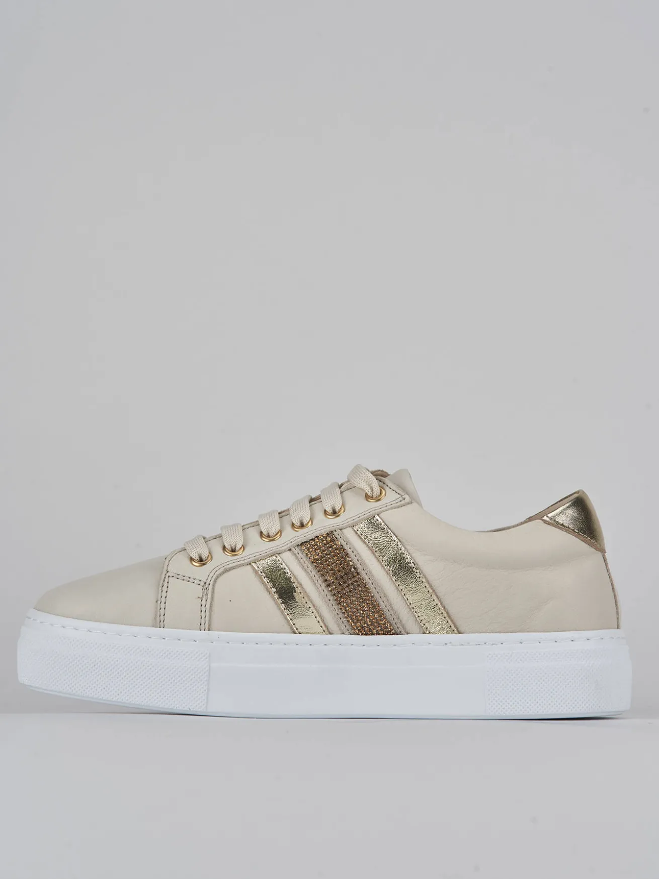 Sneakers pelle beige
