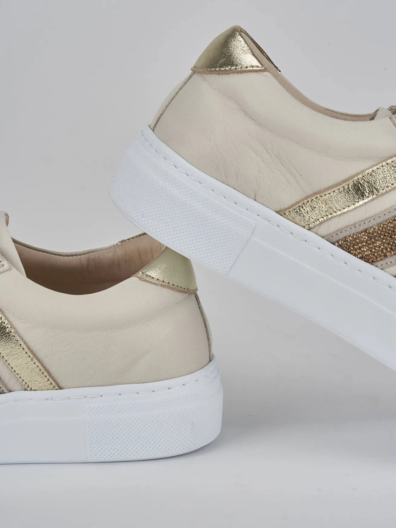 Sneakers pelle beige