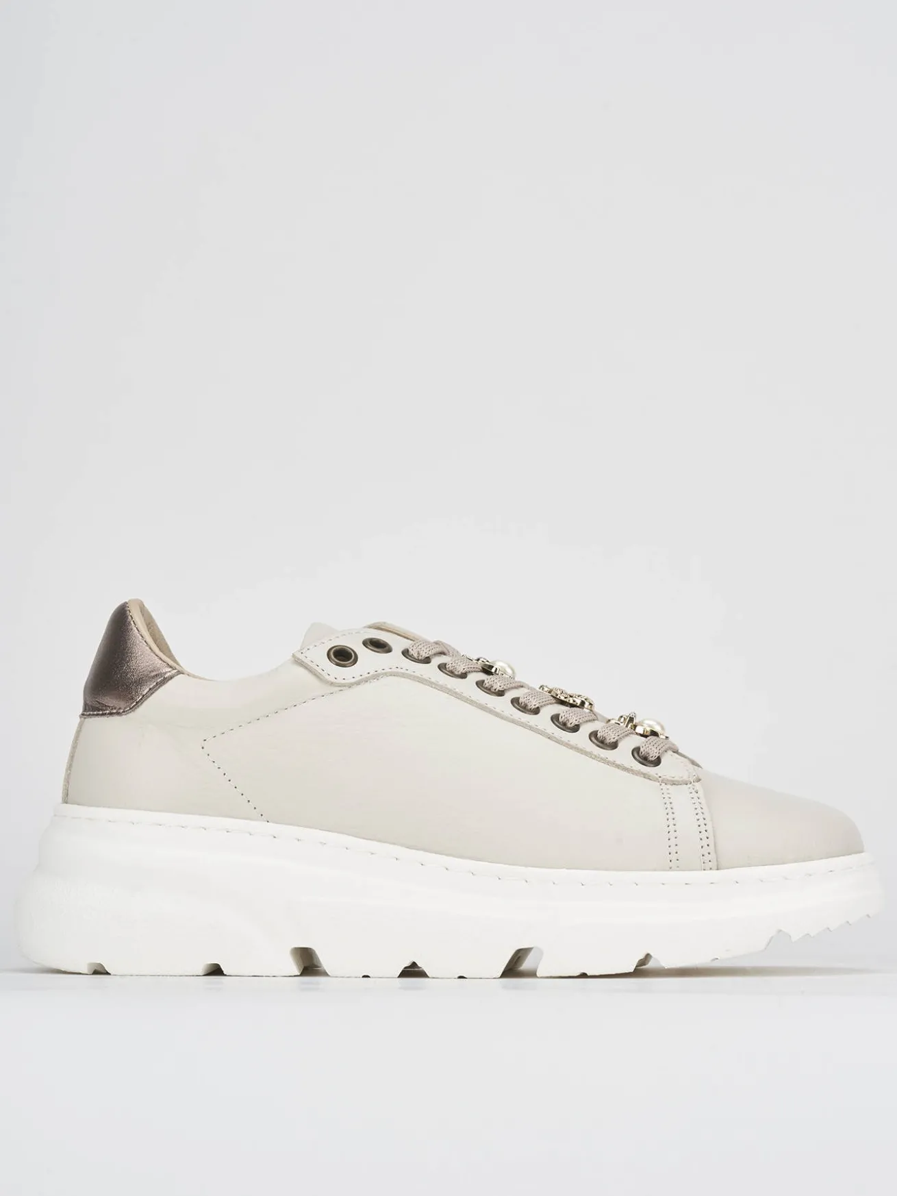 Sneakers pelle beige