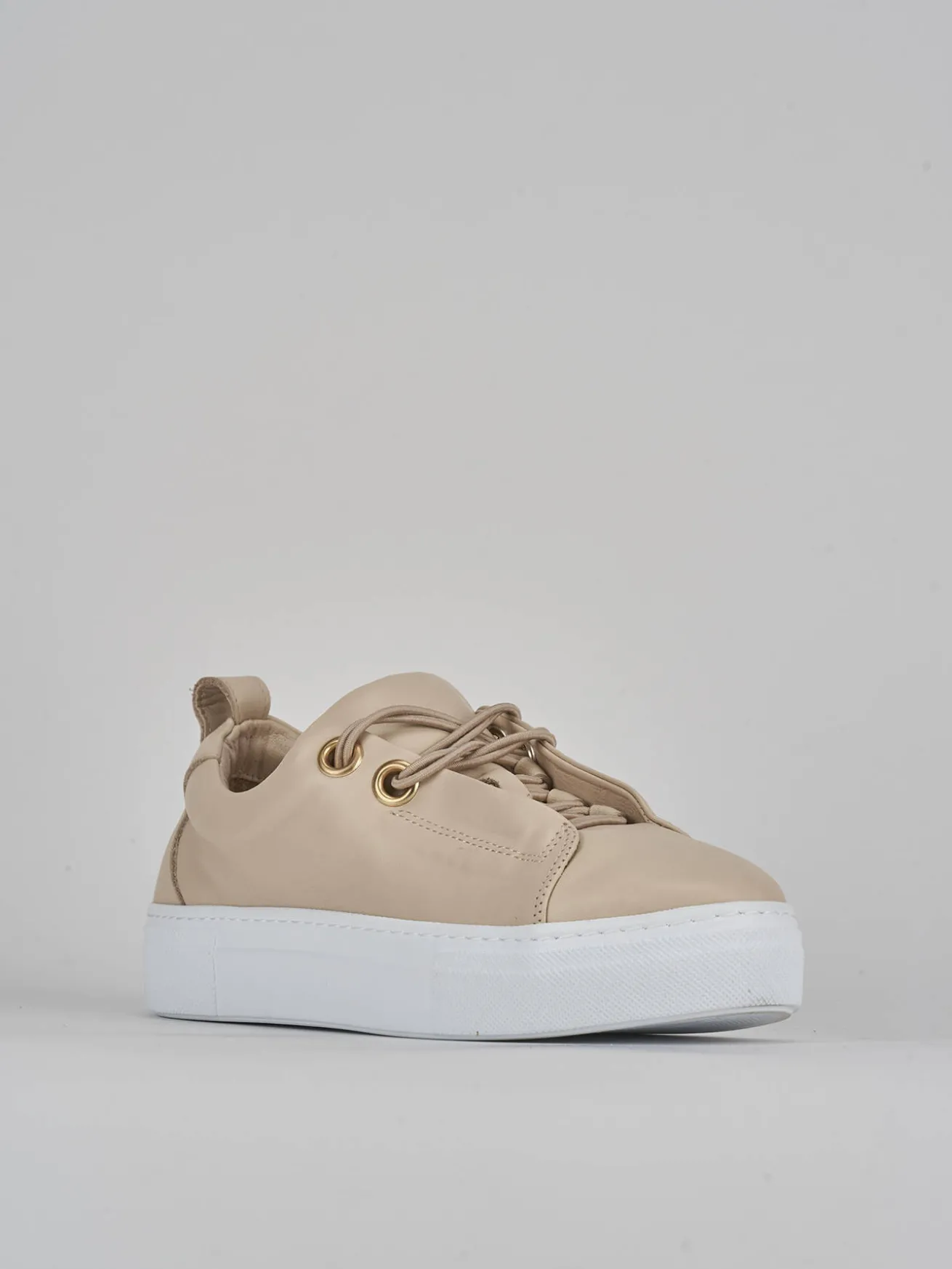 Sneakers pelle beige