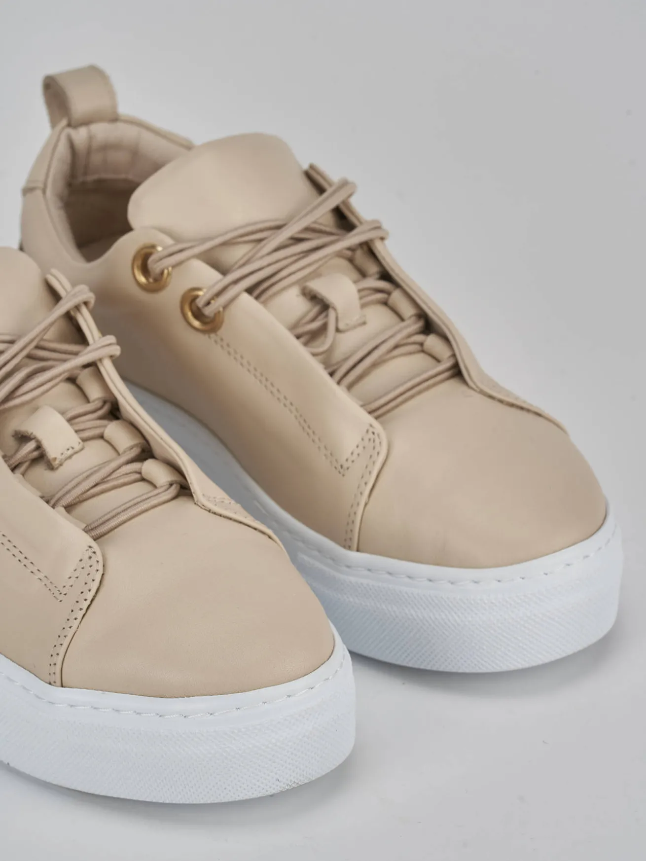 Sneakers pelle beige