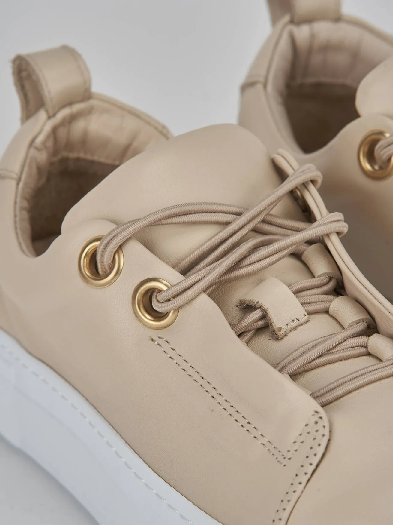 Sneakers pelle beige