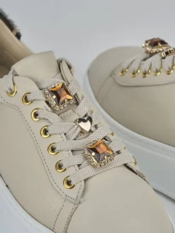Sneakers pelle beige