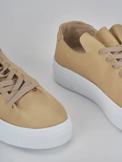 Sneakers pelle beige