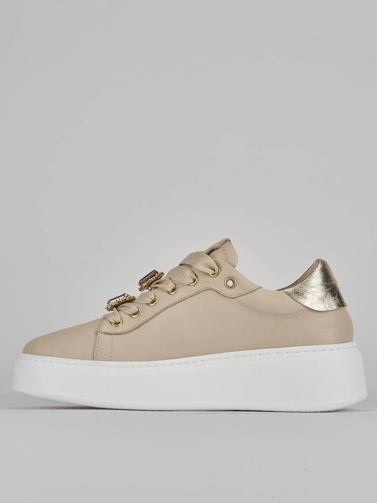 Sneakers pelle beige