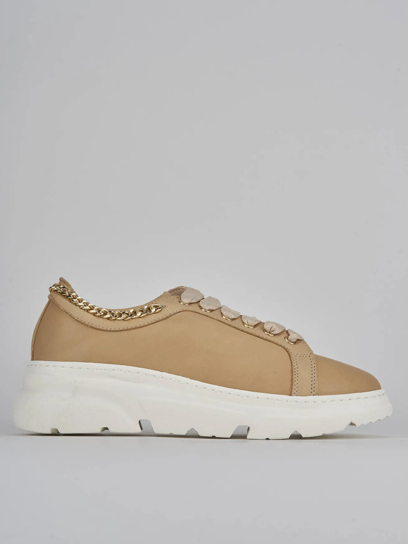 Sneakers pelle beige