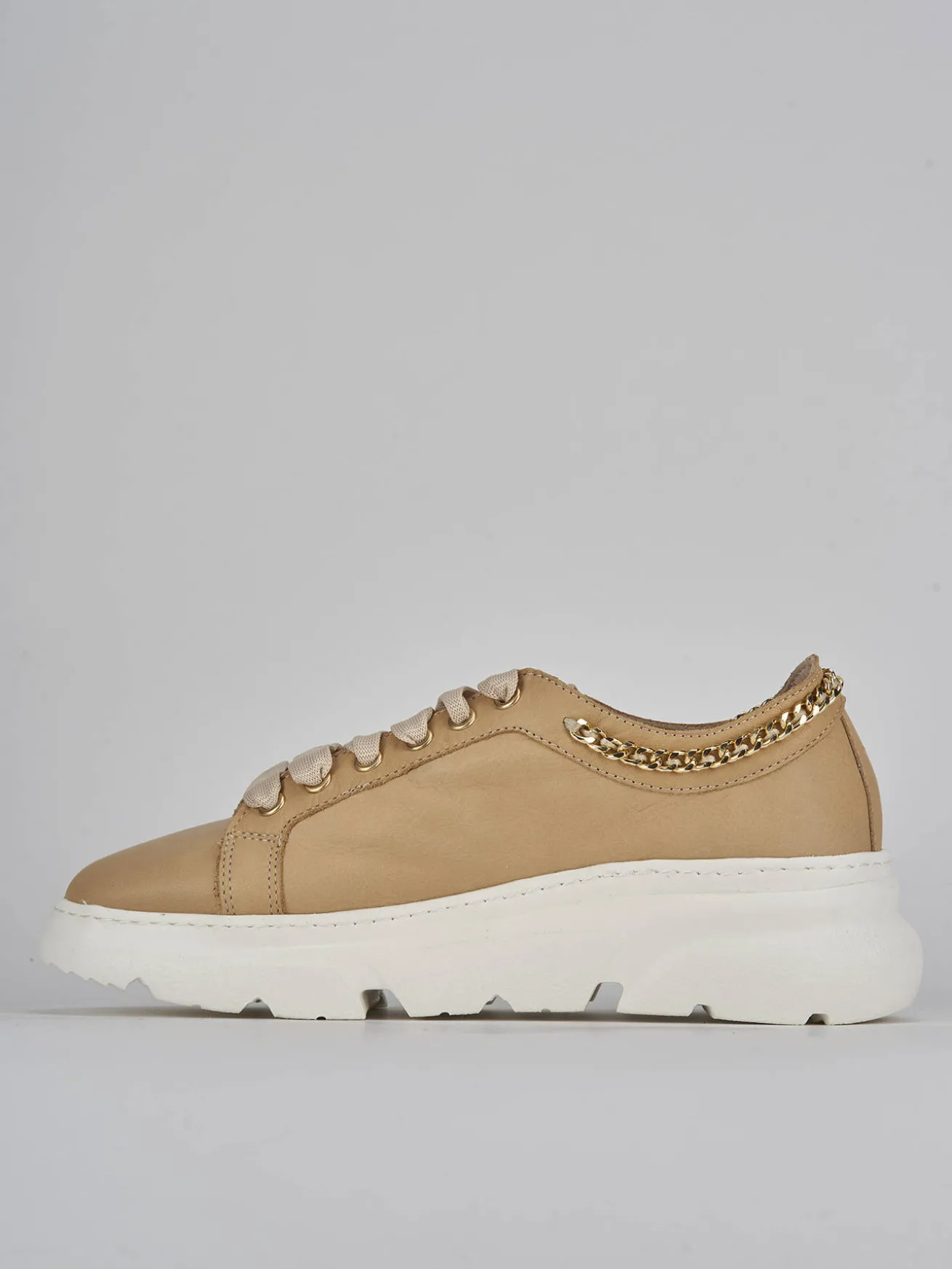 Sneakers pelle beige