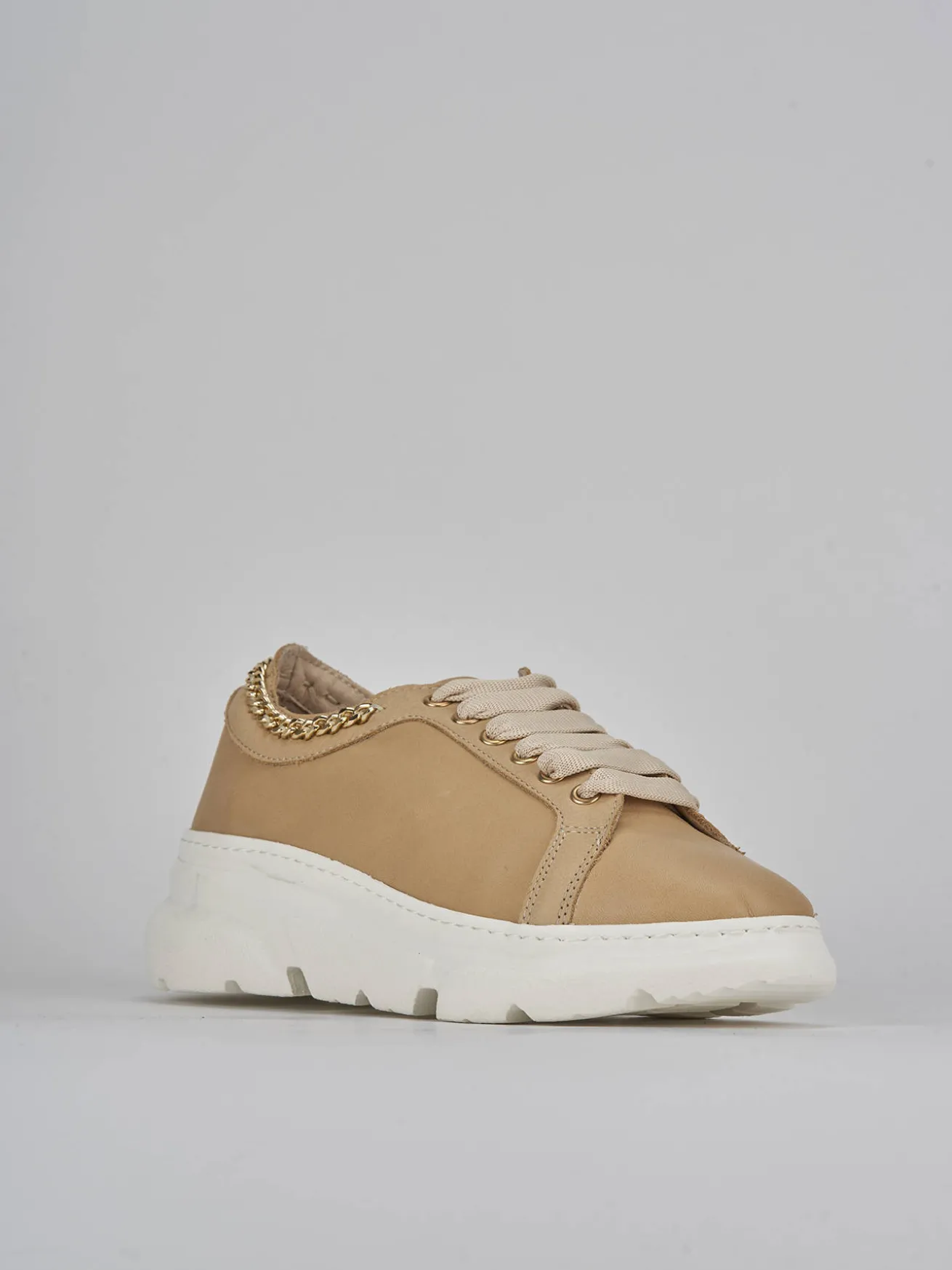 Sneakers pelle beige