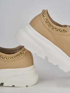 Sneakers pelle beige