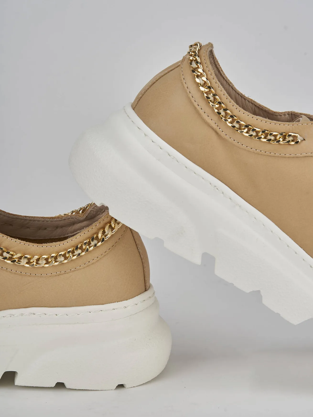 Sneakers pelle beige
