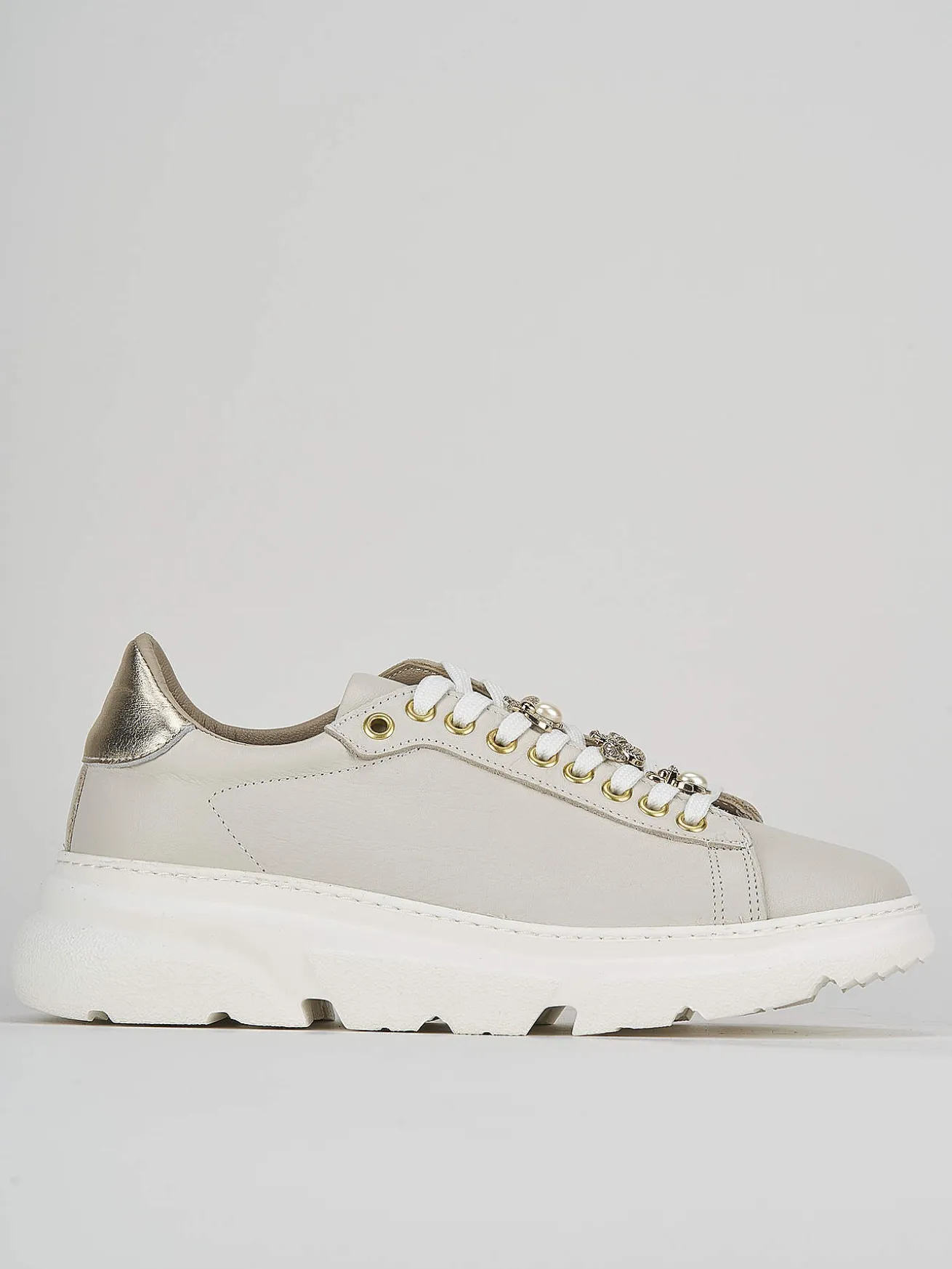 Sneakers pelle beige