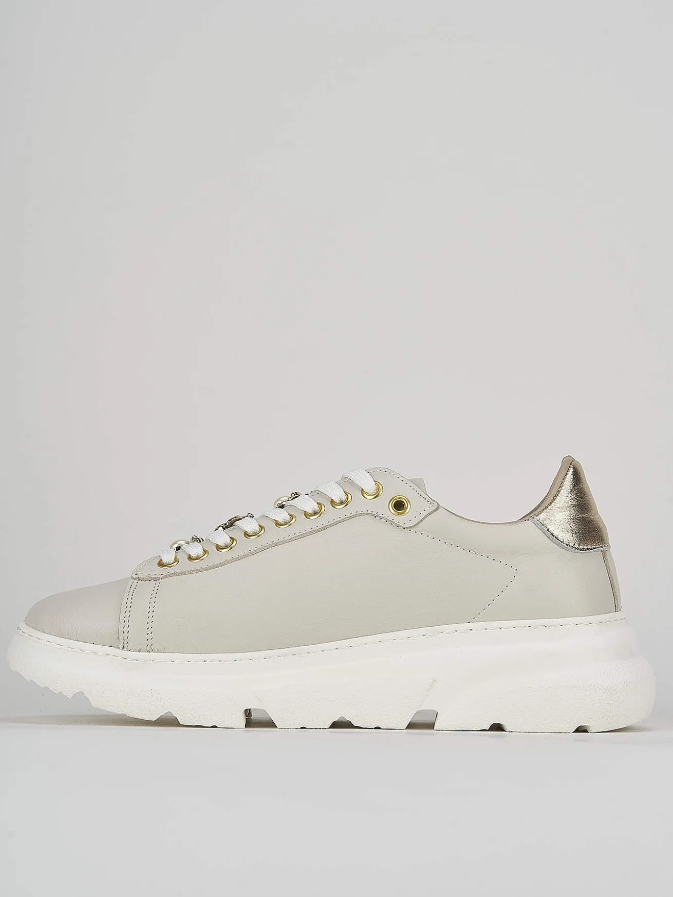 Sneakers pelle beige