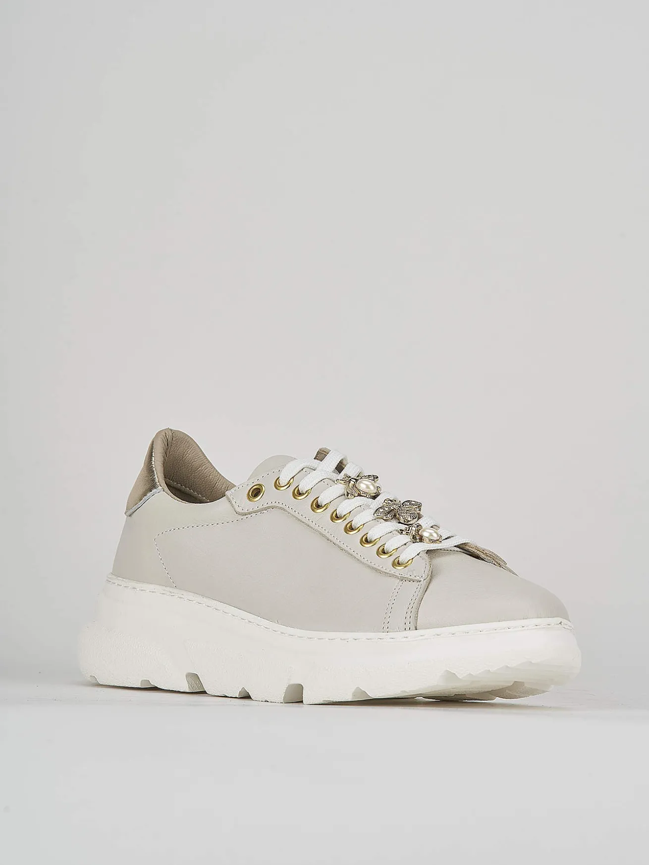 Sneakers pelle beige