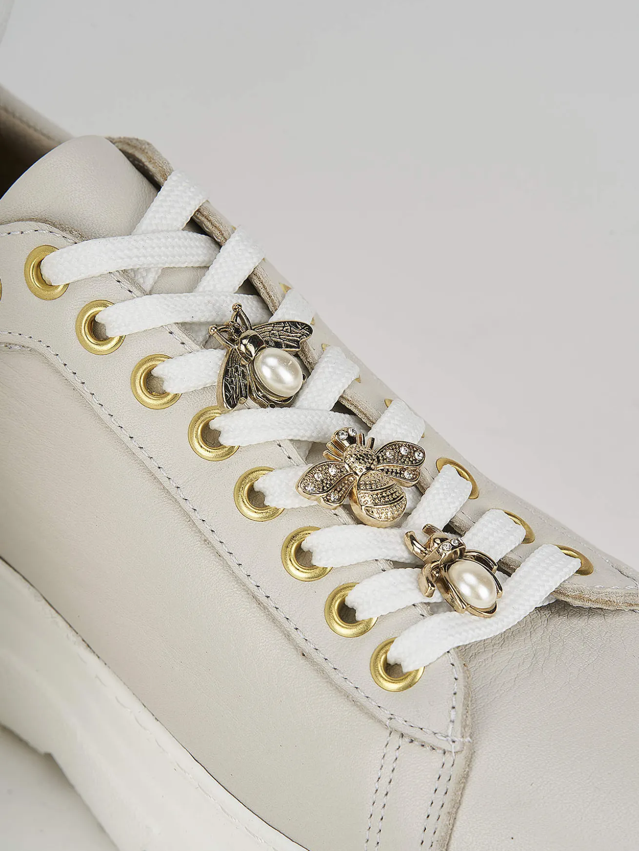 Sneakers pelle beige